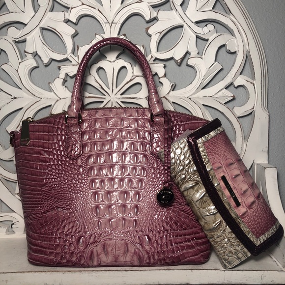 Brahmin Duxbury Satchel Tea Rose & Wallet SET - Picture 2 of 11